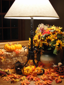 Decorative Autumn Scene With Wrought Iron