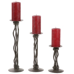 Timeless Wrought Iron - Rush Renaissance Single Candle Holders