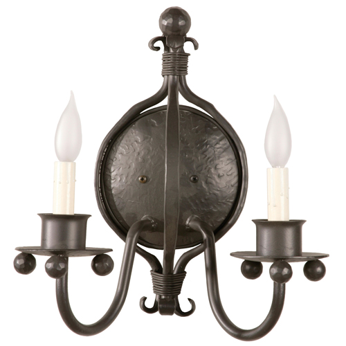 Timeless Wrought Iron - Williamsburg Wall Sconce with Candle Drip Cover