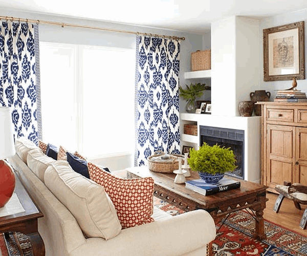 ikat style living room