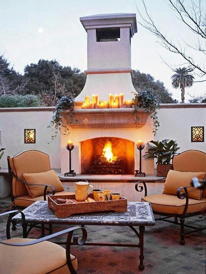 Fall Patio with Fireplace