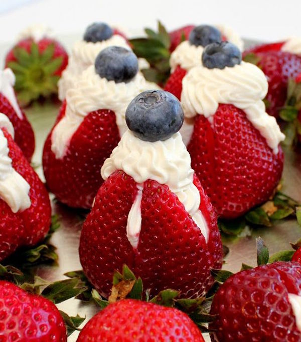 4th of July Filled Strawberries